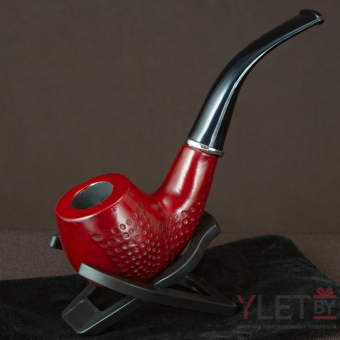 Трубка курительная с чехлом и подставкой Точки f20058