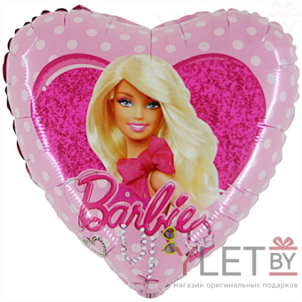 Шар (18''/46 см) Сердце, Барби в сердце