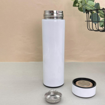 Термос с датчиком температуры  «Metallic», white (500 ml)