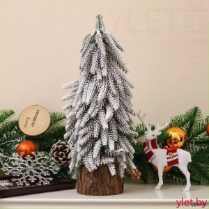 Елка заснеженная с гирляндой, 31 см