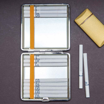 Портсигар черный под кожу