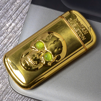 Импульсная зажигалка двойная по взмаху Череп