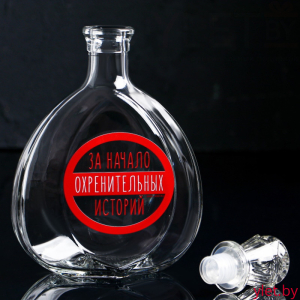 Штоф стеклянный «За начало историй», 500 мл