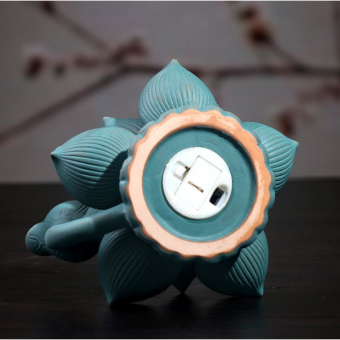 Подставка для благовоний «Лотос совершенства», набор благовоний конусы, стелющийся дым, 10×14×14 см, с подсветкой