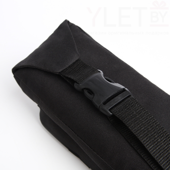 Сумка поясная "Бруклин" на молнии, 25*5*11 см, наружный карман, черный