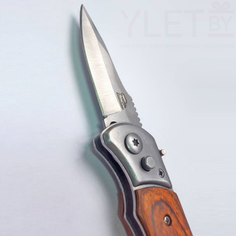 Нож складной в чехле под дерево 20 см