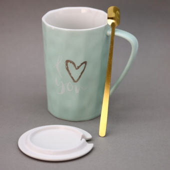 Кружка «Love u», green,  400 мл