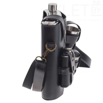 Набор походный. Фляжка 1.4 литра, фляжка 120 мл, 2 стопки, сумка для переноски