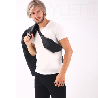 Сумка поясная "Textura" на молнии, 30*5*12 см, черный