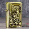 Зажигалка газовая турбо Волк золото