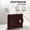 Портмоне мужское "Грейс" на магните, отдел для купюр, для карт, для монет, цвет коричневый