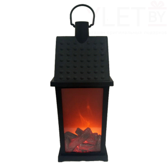 Светильник декоративный черный "Камин домик с трубой"