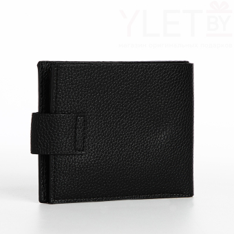 Портмоне мужское "Орион" на магните, отдел для купюр, карт, монет, цвет чёрный