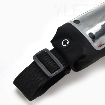 Сумка поясная "Бест" на молнии, 24*0,3*10 см, светоотражающие элементы, черный