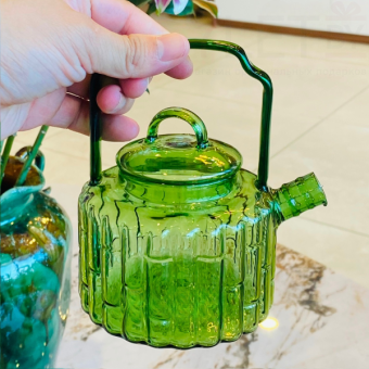 Набор премиум из боросиликатного стекла "Чайный дом" (чайник + 4 чашки)