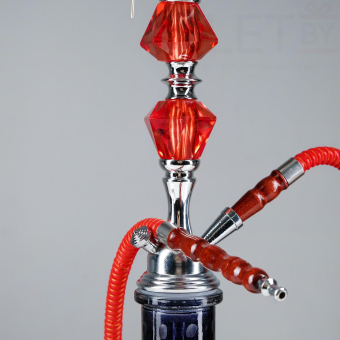 Кальян «Восток», 54 см, 1 трубка, шахта хром, колба-ваза микс