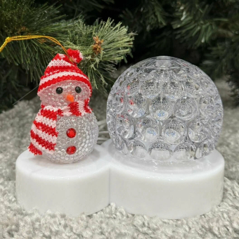 Светильник проектор вращающийся шар и снеговик