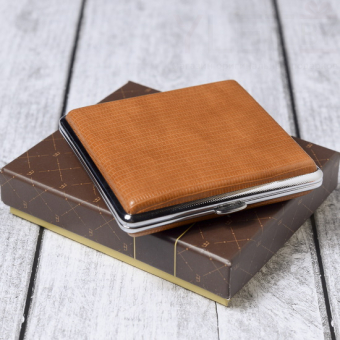 Портсигар под кожу Оранжевый