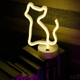 Светильник неоновый "Кошка" (USB в комплекте)