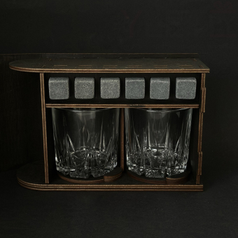 Набор для виски BOSS (2 стакана, 6 камней, 2 подставки под стакан)