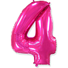 Шар (40"/ 102 см) Цифра, 4, Фуше