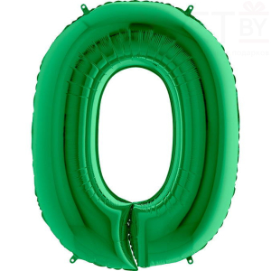Шар (40″/102 см) Цифра, 0, Зелёный