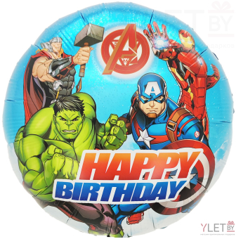 Шар (18''/46 см) Круг, Герои Защитники, Дизайн №1