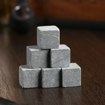 Камни для виски Ты мой герой, в шкатулке, натуральный стеатит, 6 шт.