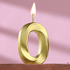 Свеча в торт на шпажке Грань, Цифра 0 Золотая