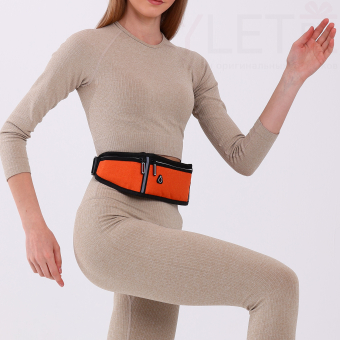 Сумка поясная "Веста" 3 отделения на молнии, 50*0,1*11 см, светоотражающие элементы, оранжевый