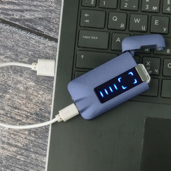 Импульсная зажигалка двойная сенсорная Lighter Контуры фактурная Фиолетовая