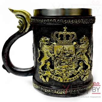 Кружка металлическая Львы и корона