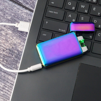 Зажигалка импульсная двойная Lighter со световым датчиком Хамелеон