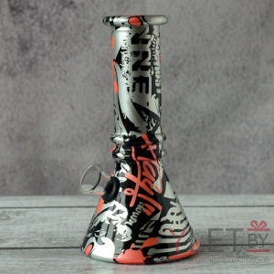 Бонг стеклянный 15 см расписной Трапеция
