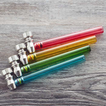 Курительный девайс стеклянный разноцветный с приемником
