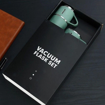 Набор Термос 500 мл и 3 чашки Зеленый